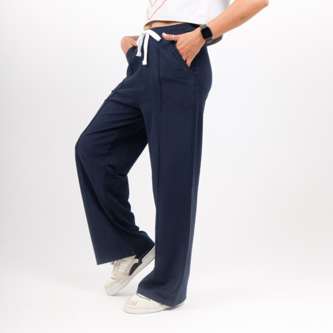 Wide Leg Cotton Joggers Women PRYZM