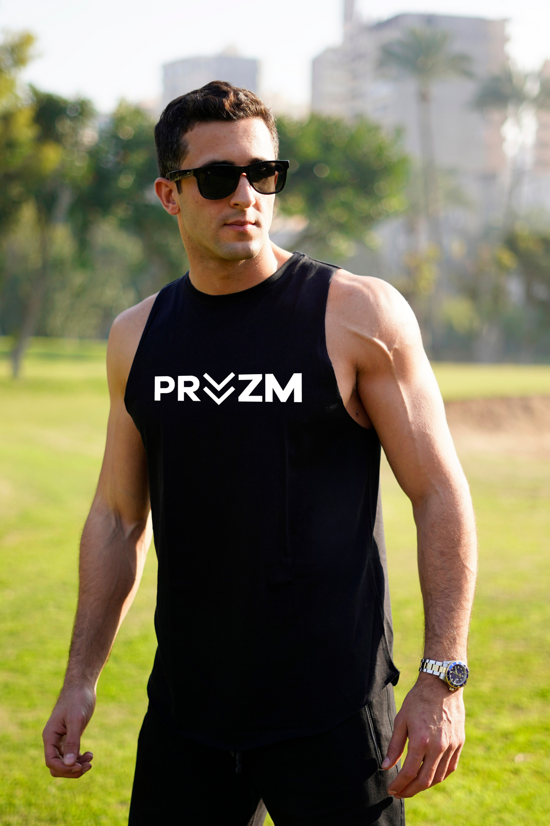 PRYZM Logo Tank Top- Curved Hem