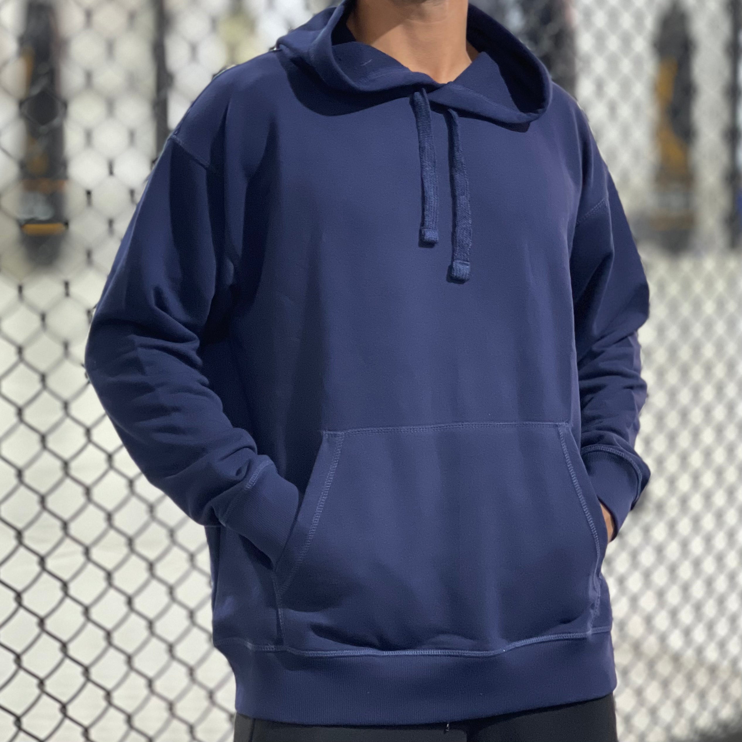 Plain blue hoodie mens sales