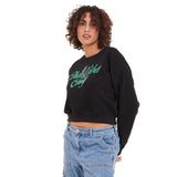 Women Graphic Cropped Sweatshirt- Chill Vibes Only